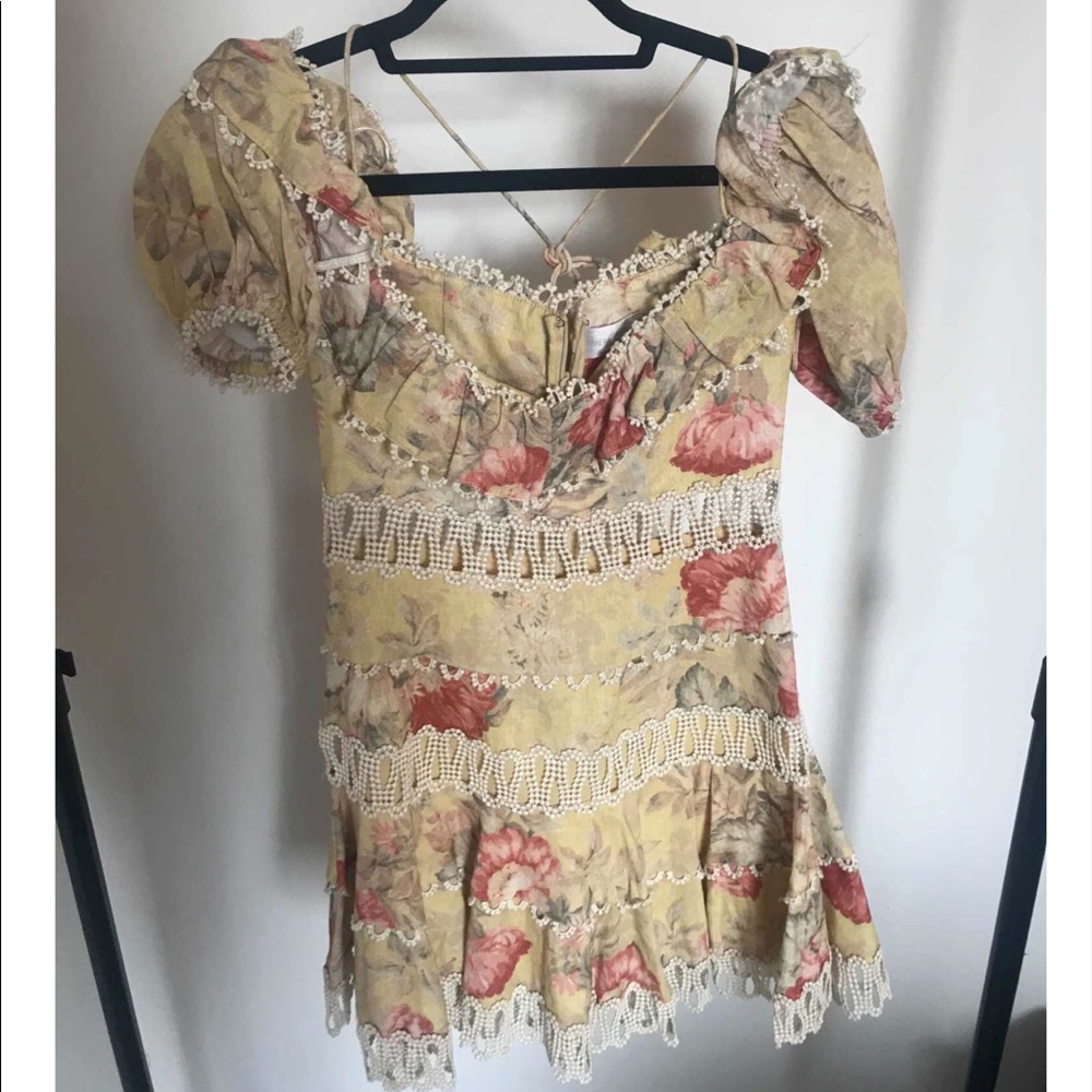 Zimmermann flowers and lace dress